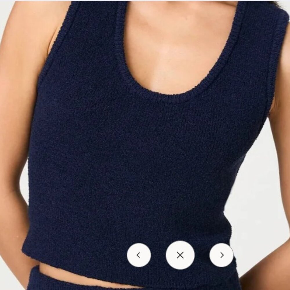 NEW FRENCH CONNECTION terry tank top in midnight blue XS